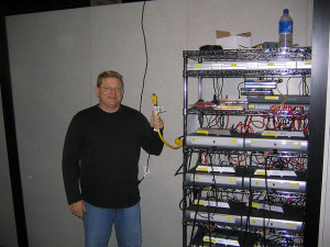 Rich Buchanan (RIP) setting up the CES 2006 Sling Media booth